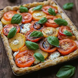 As summer unfolds, it brings with it a bounty of fresh produce, vibrant colors, and flavors that are simply irresistible. Among the many delights of the season, the Savory Summer Bliss Tomato Tart stands out as a perfect reflection of summer’s culinary offerings. This dish is a celebration of ripe heirloom tomatoes, creamy cheeses, and aromatic herbs, all elegantly nestled within a flaky, golden puff pastry crust. Whether you’re hosting a summer gathering, planning an outdoor picnic, or simply enjoying a quiet dinner at home, this tart is an exceptional choice that promises to impress with its stunning visual appeal and delectable taste.
