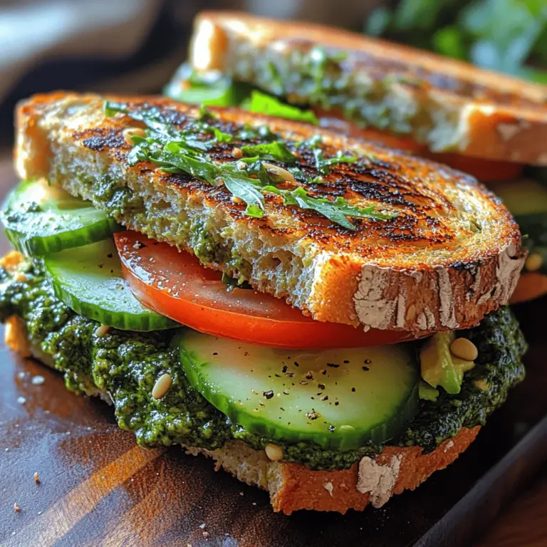 In a world where culinary creativity meets the demand for healthy eating, the Garden Glow Pesto Sandwich emerges as a vibrant and nutritious option for meals. This delightful sandwich not only excites the palate but also celebrates the essence of fresh ingredients. Its combination of wholesome components is designed to balance nutrition and flavor, making it an ideal choice for lunch, picnics, or even a quick dinner.