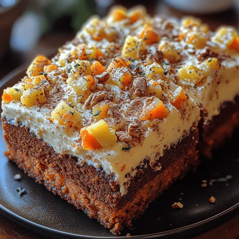 Carrot cake is a beloved classic that has earned its place in dessert culture, cherished for its unique combination of flavors and moist, tender crumb. This delightful cake stands out not just for its warm spices and sweet undertones, but also for the surprising presence of carrots, which lend a subtle earthiness and vibrant color to the dish. The Heavenly Carrot Bliss Cake elevates this traditional dessert to new heights, boasting a rich, moist texture and an explosion of flavors that captivates the palate.