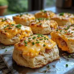 Savory Ham and Cheese Butter Biscuits are a delightful blend of rich flavors and comforting textures, making them a perfect addition to any meal or occasion. These biscuits are not only incredibly easy to make, but they also pack a punch with their buttery, flaky layers, savory ham, and rich cheddar cheese. The combination of these ingredients creates a satisfying bite that is sure to please anyone at the table.