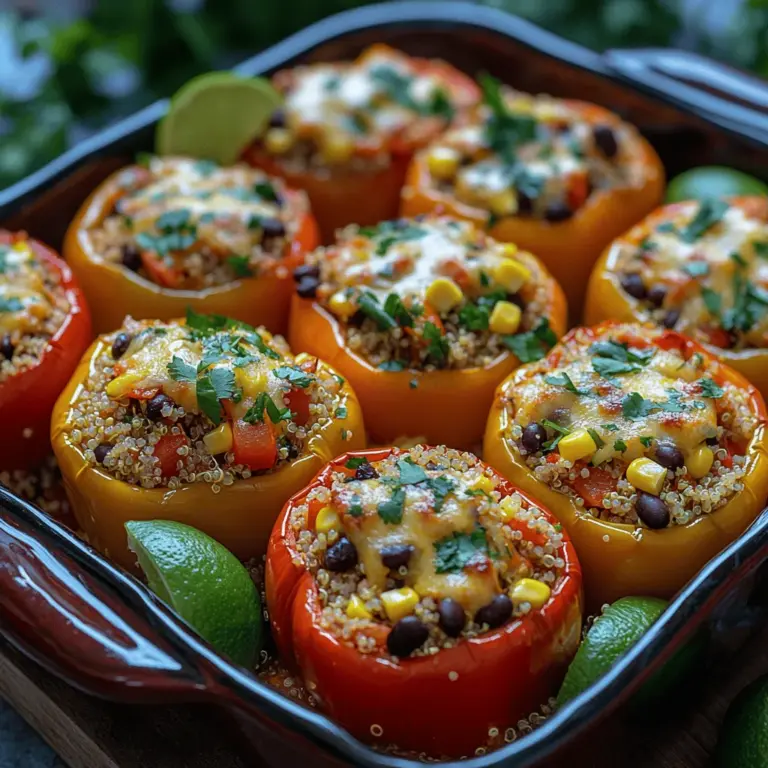 Explore the vibrant and flavorful world of Sunset Salsa Stuffed Peppers, a delightful dish that not only pleases the palate but also brings a splash of color to your dinner table. This recipe combines nutritious ingredients like quinoa, black beans, and fresh vegetables, making it a wholesome option for any meal. Ideal for a family dinner or a gathering with friends, these stuffed peppers are not just visually appealing but are also packed with nutrients. In this article, we’ll delve into the details of this recipe, including its health benefits, preparation tips, and serving suggestions, ensuring you have all the information needed to create this culinary masterpiece.