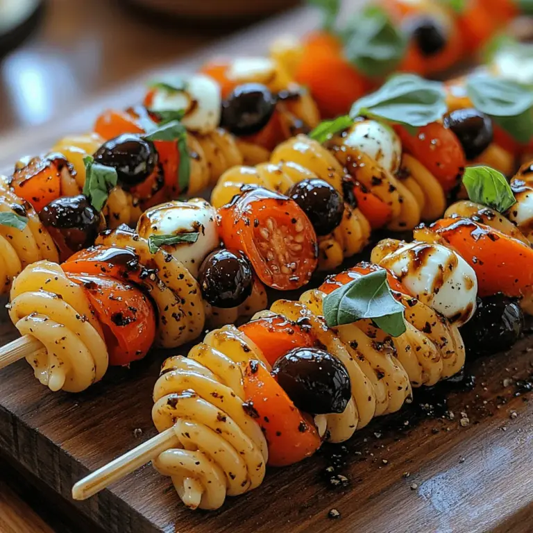 Chilled Italian pasta skewers are the epitome of summer dining, offering a delightful combination of taste, texture, and visual appeal. These skewers are not only a feast for the eyes but also a versatile dish that can elevate any occasion, whether it’s a sun-soaked picnic, a lively backyard barbecue, or a casual family dinner. With their vibrant Mediterranean flavors, these skewers are bound to impress friends and family alike. The combination of fresh ingredients, al dente pasta, and aromatic herbs creates a refreshing dish that is as enjoyable to eat as it is to prepare.