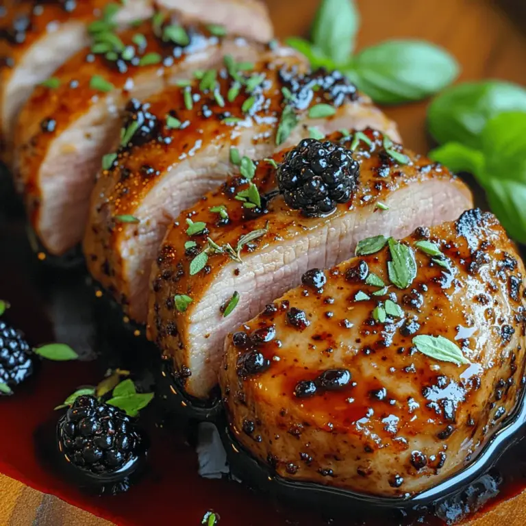 If you're looking for a dish that seamlessly combines savory and sweet elements, look no further than Blackberry Balsamic Glazed Pork. This exquisite recipe not only tantalizes the taste buds but also impresses with its elegant presentation, making it a perfect choice for dinner parties, family gatherings, or even an intimate weeknight meal. The star of this dish, pork tenderloin, pairs beautifully with a luscious sauce crafted from ripe blackberries and balsamic vinegar, creating a symphony of flavors that dance on the palate.