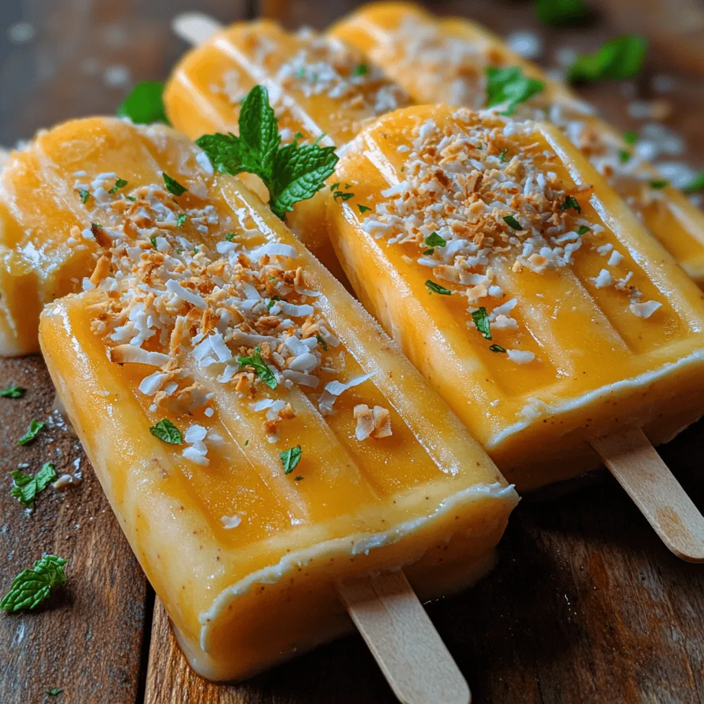 The tropical flavor profile of these popsicles is what makes them so enticing. Mangoes and coconuts are both iconic symbols of the tropics, and their combined essence evokes feelings of warmth, relaxation, and blissful summer days. The bright, sunny flavor of mango brings a sweetness that perfectly complements the creamy, rich notes of coconut. Together, they create a refreshing treat that feels indulgent yet remains light and satisfying.