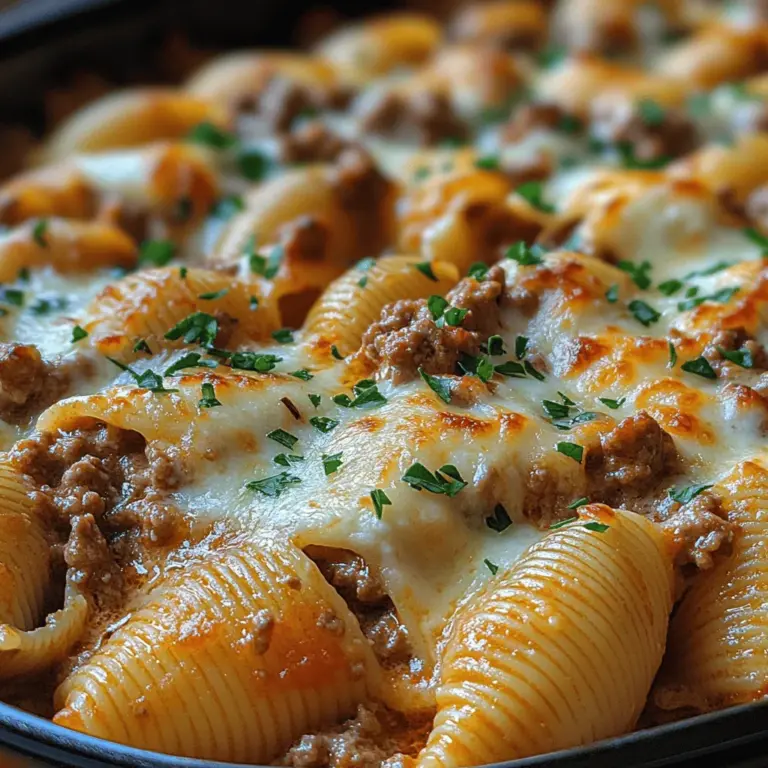 In the vast realm of comfort food, there is one dish that consistently captures the hearts and taste buds of families everywhere: the Heavenly Creamy Beef Shells Casserole. This savory masterpiece is a delightful medley of flavors and textures, featuring jumbo pasta shells stuffed with a rich beef and cheese filling, all enveloped in a creamy sauce and topped with golden, bubbling mozzarella. Whether you're hosting a family dinner or a casual gathering with friends, this casserole is sure to impress and satisfy.