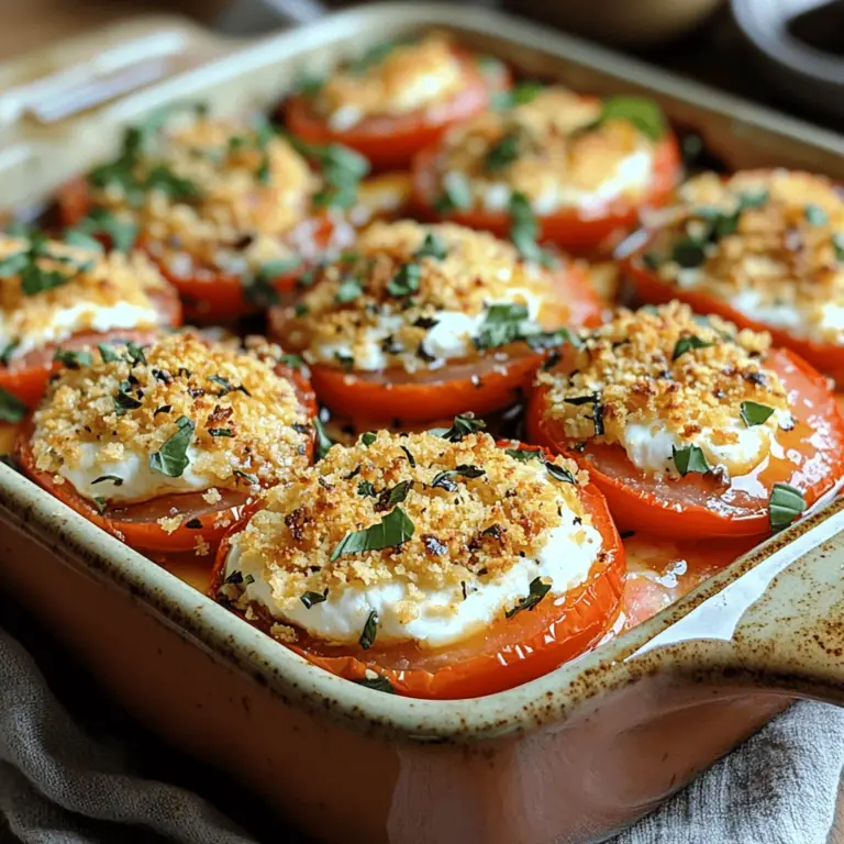 The Blush Tomato Burrata Crumble is not just a dish; it's a celebration of summer's bounty. This delightful recipe brings together the vibrant flavors of heirloom tomatoes and the creamy richness of burrata cheese, creating a stunning appetizer or light main course that is as visually appealing as it is delicious. With each bite, you’ll experience the perfect harmony of fresh ingredients, a medley of flavors, and a crisp texture that will tantalize your taste buds.