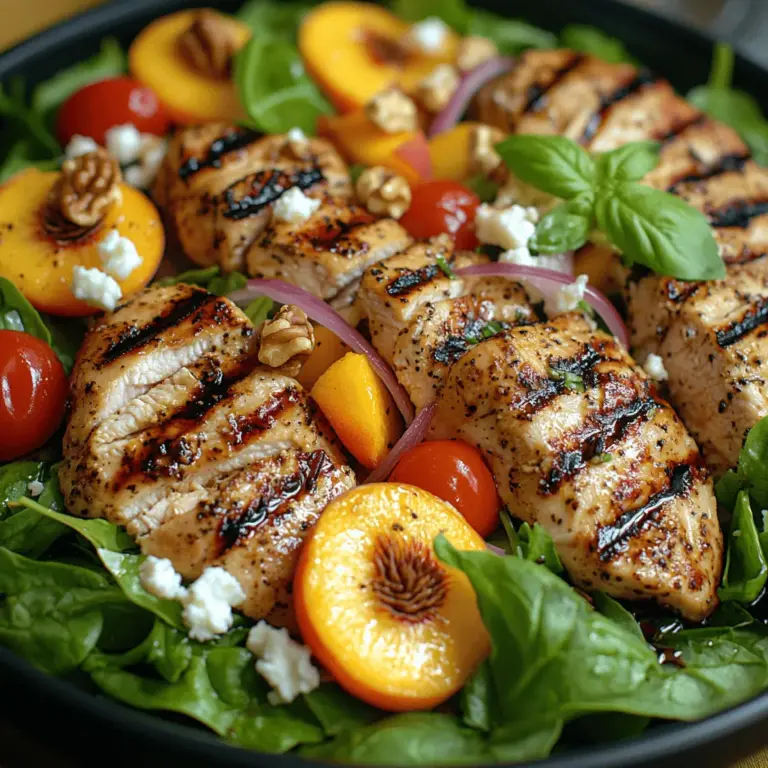 In today's fast-paced world, finding meals that are both nutritious and satisfying can be a challenge. Fortunately, fresh and healthy meals, particularly salads, have become a popular choice for those who want to maintain a balanced diet without sacrificing flavor. Among the many salad options, the Grilled Chicken Peach Salad stands out as a vibrant and enticing dish that perfectly encapsulates the essence of summer. This salad is a delightful combination of protein-rich grilled chicken and juicy, ripe peaches, complemented by a medley of colorful vegetables and a tangy dressing. It is not only visually appealing but also incredibly flavorful, making it an ideal dish for summer gatherings, picnics, or even a light dinner at home.