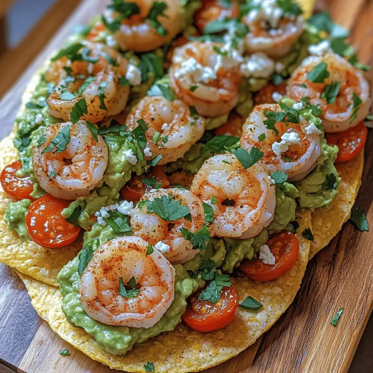 Dive into the vibrant world of Zesty Shrimp Guacamole Tostadas, a dish that encapsulates the essence of fresh ingredients, bold flavors, and delightful textures. This recipe brings together the creamy richness of guacamole, the succulent zest of shrimp, and the satisfying crunch of tostadas, creating a culinary experience that is both satisfying and refreshing. Whether you're preparing for a casual lunch with friends, a lively gathering, or a cozy dinner at home, these tostadas are sure to impress and please a crowd.