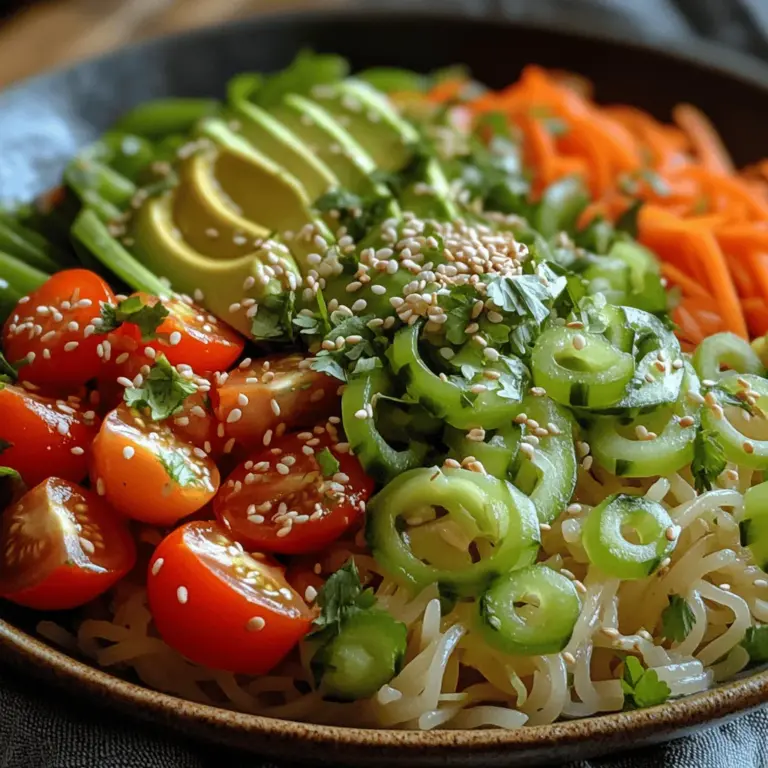 As the sun shines brighter and the days grow longer, there's nothing quite like a refreshing meal that captures the essence of summer. Enter the Rainbow Summer Veggie Noodle Bowl—a dish that is as visually stunning as it is delicious. This vibrant bowl is packed with an array of colorful vegetables, perfectly cooked rice noodles, and a light dressing that enhances its fresh flavors. The combination of textures and tastes makes this dish a feast for the senses, offering a delightful experience with every bite.
