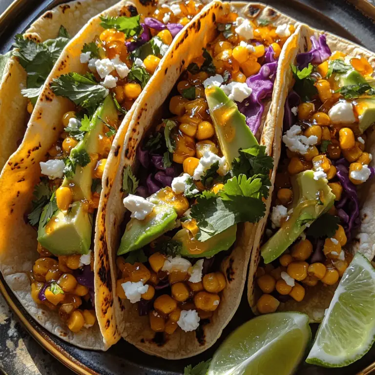 Creating a balance of flavors is essential when crafting any dish, and these Sweet Heat Corn Tacos are no exception. The sweetness of the corn is complemented by the heat from spices such as smoked paprika, chili powder, and cayenne pepper. Together, these elements create a symphony of flavors that is both satisfying and complex. The addition of savory ingredients, such as onions and garlic, rounds out the filling, ensuring that each bite is a delightful mix of sweetness, heat, and richness.