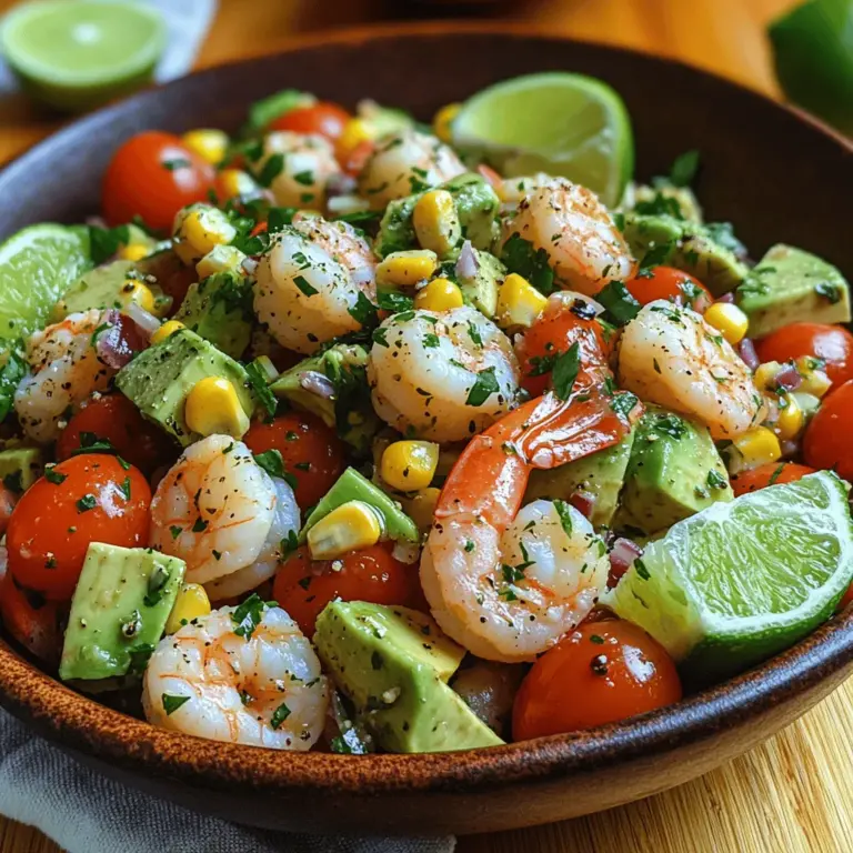 Welcome to the world of vibrant flavors and refreshing ingredients with our Tropical Bliss Shrimp Avocado Salad. This dish is not just a salad; it’s an experience that tantalizes your taste buds and brings the essence of tropical cuisine right to your table. Imagine succulent shrimp, creamy avocado, and zesty lime all coming together in a colorful, nutritious bowl that’s perfect for any occasion. Whether you’re hosting a family dinner, planning a summer picnic, or simply looking for a delightful weeknight meal, this salad fits the bill.