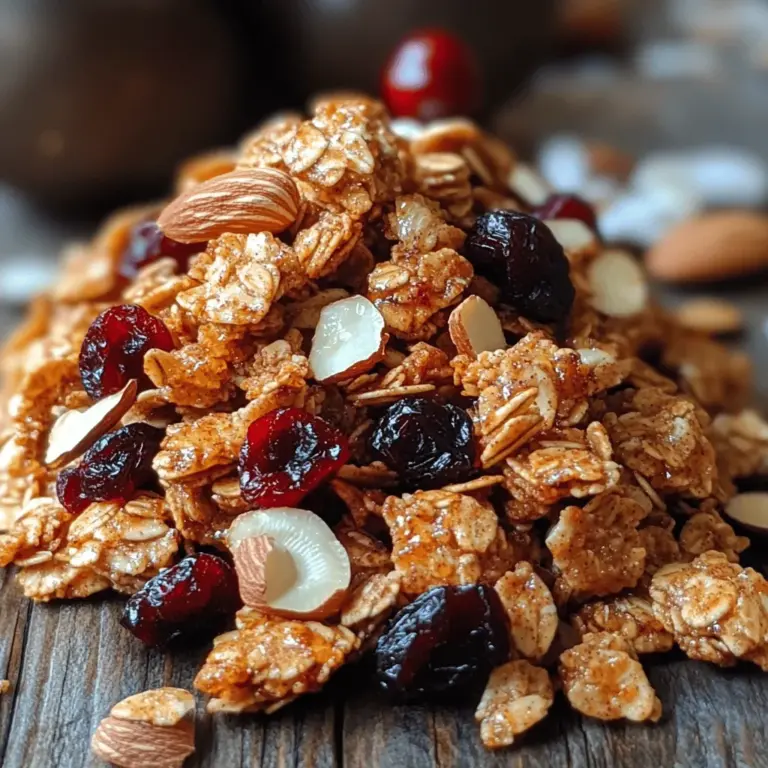 In a world increasingly focused on healthy eating, homemade granola has emerged as a staple for many health-conscious individuals. Not only is it a delicious option for breakfast, but it also serves as a versatile snack that can be enjoyed at any time of day. Among the myriad of granola recipes available, the Crunchy Bliss: Maple Cinnamon Granola Clusters stands out, offering a delightful combination of flavors and textures that will satisfy any craving. This recipe is packed with wholesome ingredients and is easy to prepare, making it an ideal choice for those who want to indulge in a nutritious treat without the hassle of complicated cooking processes.