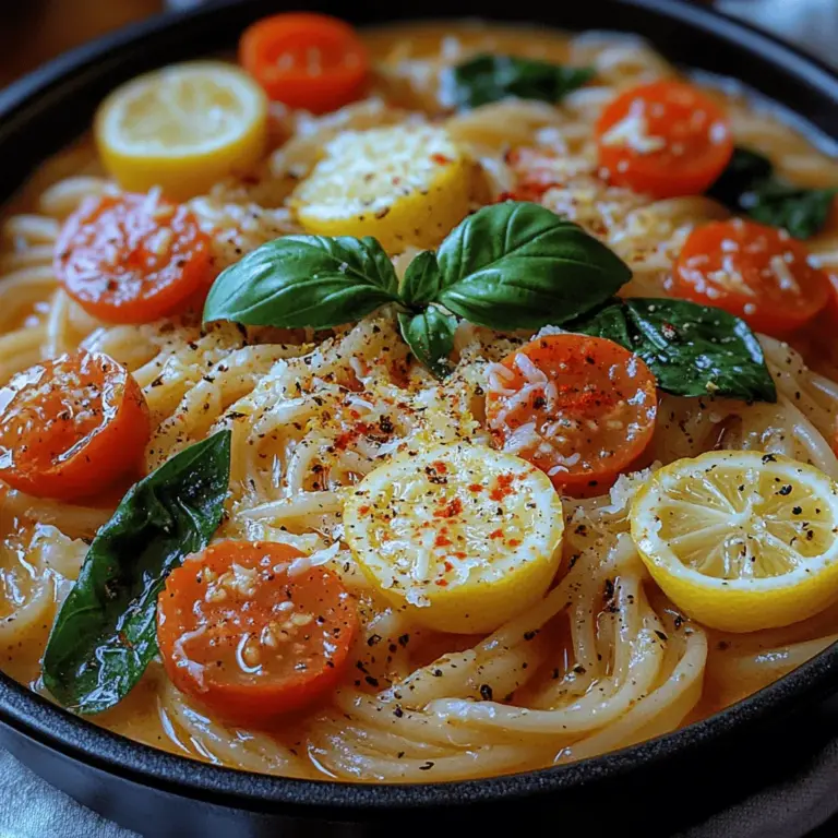 If you’re on the lookout for a quick, delicious meal that can effortlessly elevate your weeknight dinners, look no further than One-Pot Zesty Lemon Garlic Spaghetti. This dish is a perfect blend of simplicity and taste, bringing together the bright flavors of lemon and the aromatic warmth of garlic. Whether you’re cooking for yourself or hosting a gathering, this recipe promises satisfaction in every bite. The combination of zesty lemon and savory garlic creates a symphony of flavors that appeals to both the palate and the spirit.