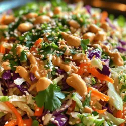 Crunchy Cabbage Peanut Slaw is a vibrant and flavorful dish that has quickly become a favorite for its refreshing taste and satisfying crunch. This slaw is not just a side dish; it’s a celebration of fresh ingredients that come together to create an irresistible combination of flavors and textures. Imagine crisp green and purple cabbage, sweet carrots, and creamy peanuts, all tossed in a zesty dressing. With every bite, you experience a delightful crunch that makes this slaw a standout at any gathering.