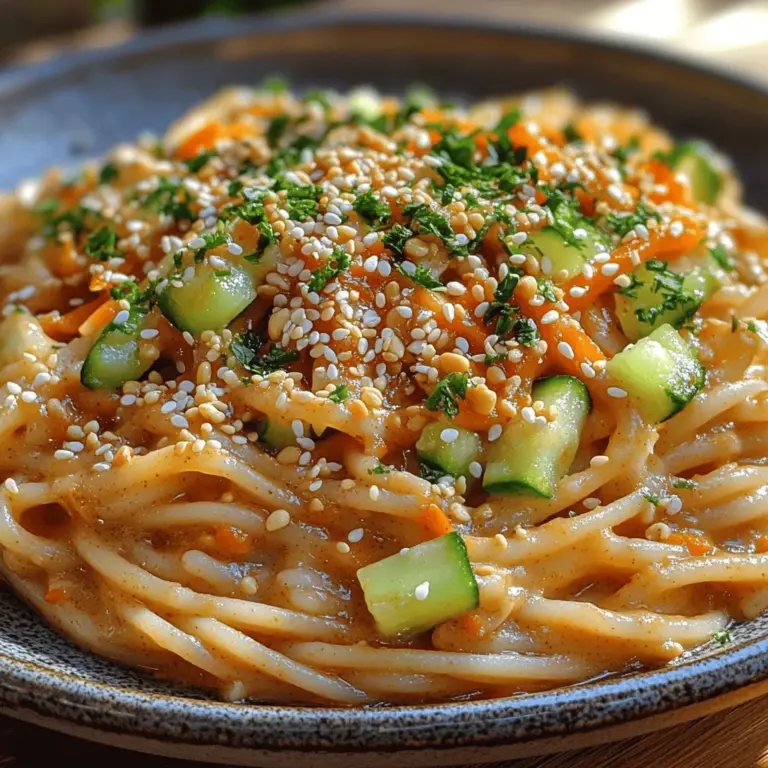 Creamy peanut sesame noodles are a delightful fusion of flavors and textures that have captured the hearts of food enthusiasts around the world. This dish combines the rich, nutty taste of peanut butter with the savory notes of soy sauce and the aromatic essence of sesame oil, creating a creamy sauce that clings perfectly to your choice of noodles. Not only is this recipe incredibly satisfying, but it also offers an array of health benefits, making it a fantastic option for a quick weeknight meal or a satisfying lunch.
