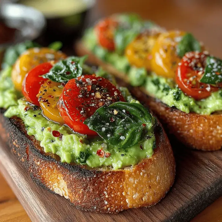 In recent years, avocado toast has surged in popularity, becoming a staple in modern cuisine and a favorite among health-conscious food enthusiasts. This simple yet sophisticated dish has transformed from a trendy café offering into a household favorite, revered for its versatility and delightful flavors. Avocado Bliss on Tomato Toast takes this beloved classic to new heights by combining creamy avocado with the bright, fresh taste of ripe tomatoes. This pairing not only creates a beautiful visual presentation but also offers a satisfying balance of textures and flavors that is hard to resist.