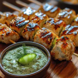As the warm sun beckons outdoor gatherings and backyard barbeques, nothing tantalizes the taste buds quite like Creamy Tzatziki Chicken Skewers. This dish embodies the essence of summer with its bright flavors and vibrant presentation, making it ideal for family gatherings, casual get-togethers, or even a quick weeknight dinner. The marriage of succulent marinated chicken and a rich, creamy tzatziki sauce brings a refreshing twist to traditional grilled fare, ensuring that your meal is both satisfying and light.
