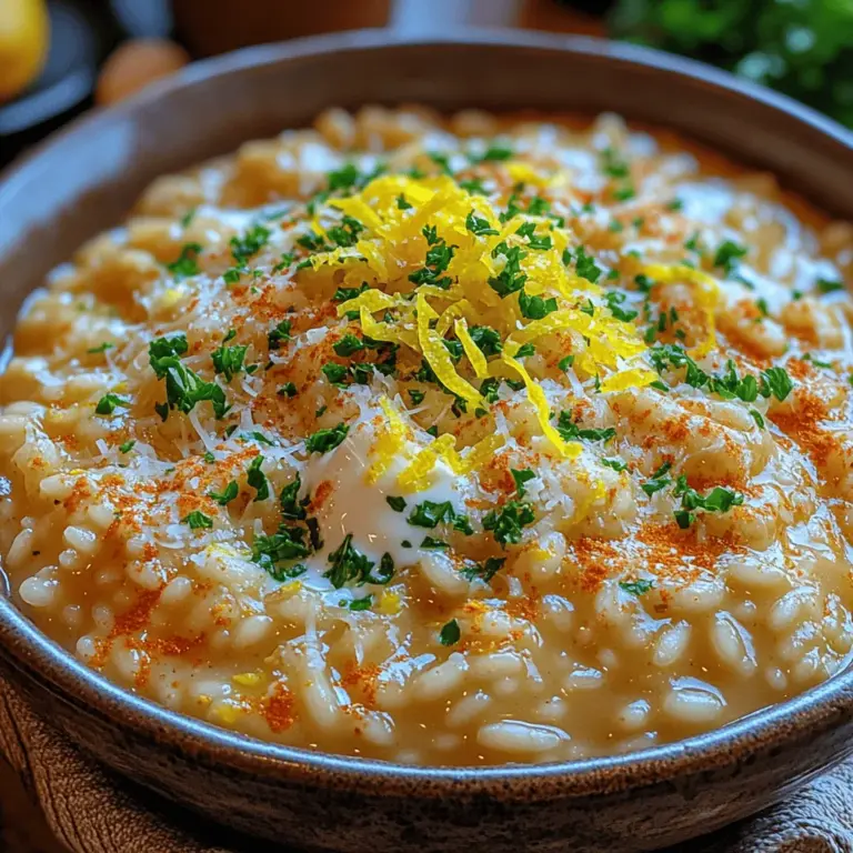 After sautéing the garlic and onions, the next step in creating your Zesty Creamy Lemon Garlic Risotto is to deglaze the pan with white wine. This crucial step not only enhances the flavor but also lifts any caramelized bits stuck to the bottom of the pan, adding depth and richness to your dish.