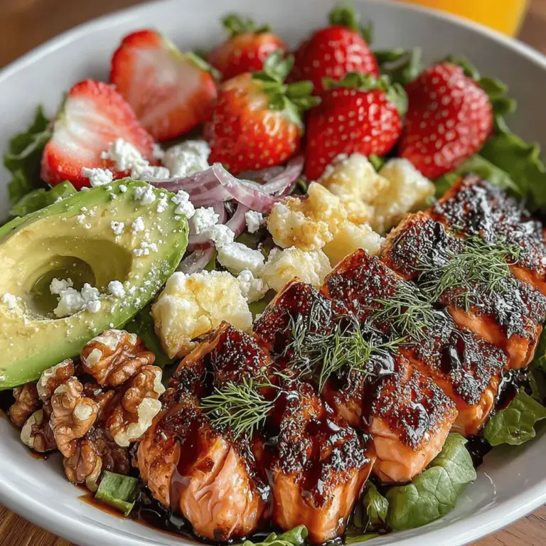 When it comes to creating a meal that is both delicious and nourishing, the Strawberry & Salmon Salad Bowl stands out as a refreshing choice. This vibrant dish combines the rich flavors of succulent salmon with the sweetness of fresh strawberries, all nestled atop a bed of crisp mixed greens. With its enticing color palette and harmonious blend of textures, this salad is not only a feast for the eyes but also a powerhouse of nutrients. Perfect for a light lunch or a satisfying dinner, this recipe caters to various dietary preferences and is sure to impress anyone at your dining table.