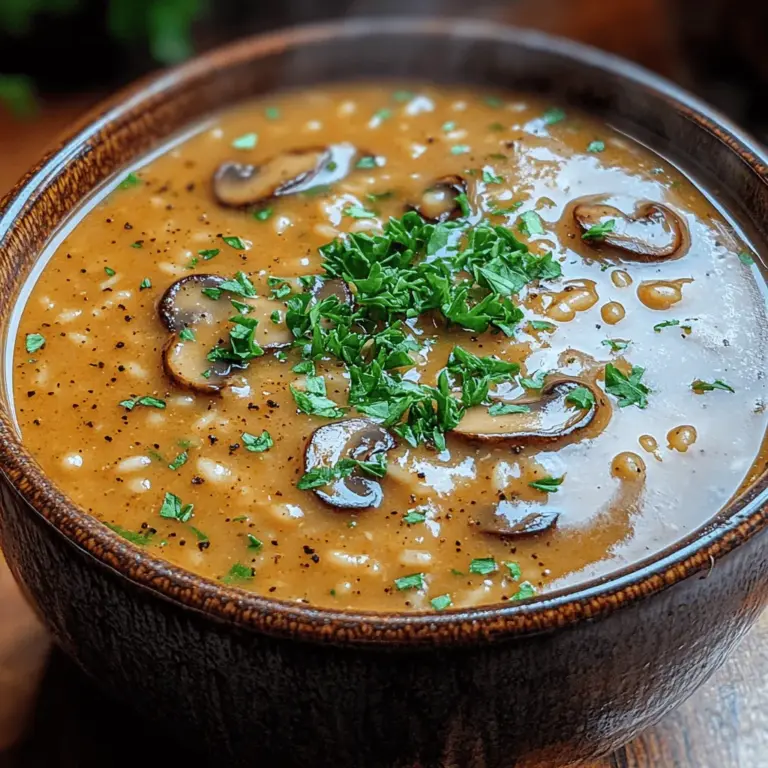 Silky Mushroom Delight Soup stands out as a comforting dish that captivates the palate with its rich, creamy texture and earthy flavors. This recipe is not just about nourishment; it’s an experience that transforms simple ingredients into a culinary masterpiece. With its velvety consistency and umami-packed essence, this soup has a unique appeal for home cooks and food enthusiasts alike. The beauty of Silky Mushroom Delight Soup lies in its ability to evoke warmth and comfort, making it an ideal choice for chilly evenings or when you simply need a bowl of something soothing.