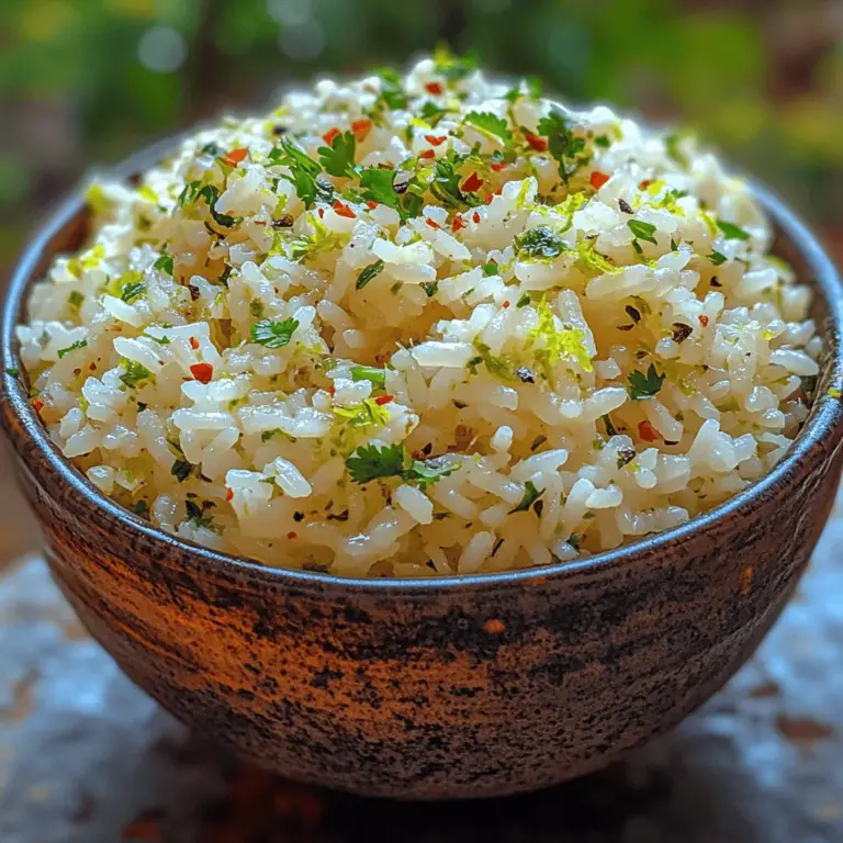 Zesty Lime Cilantro Rice is more than just a side dish; it's a vibrant culinary experience that brings brightness and freshness to your plate. This rice dish is perfect for complementing a variety of meals, from grilled meats to vegetarian options, and serves as a delightful base for bowls and salads. Its significance lies in its ability to elevate ordinary dishes with its zesty lime flavor and aromatic cilantro, making it a must-try for any home cook looking to enhance their culinary repertoire.
