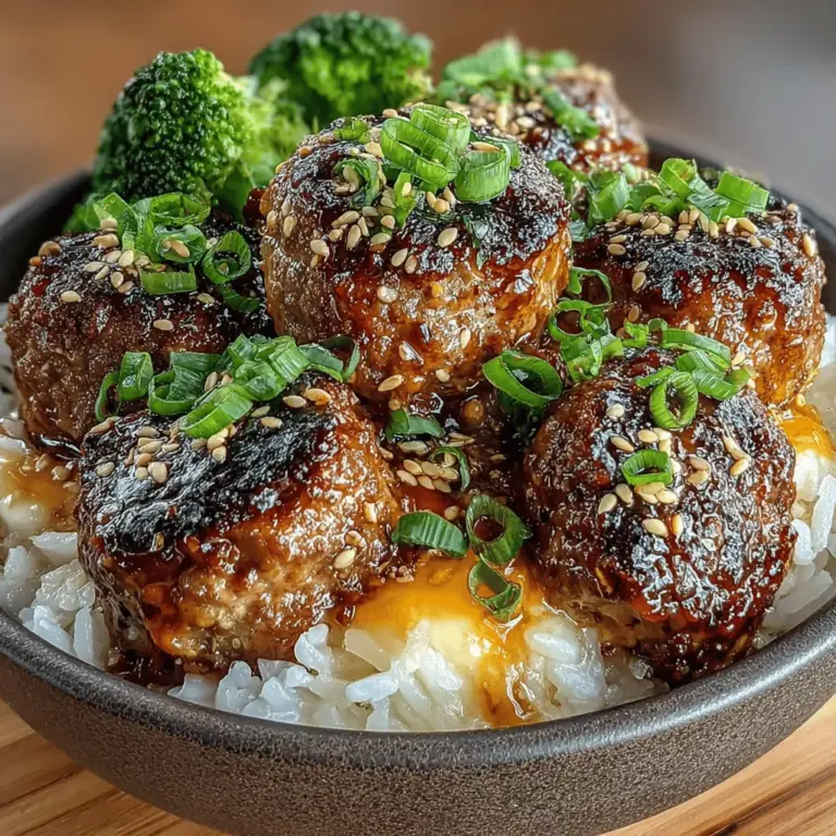 Sticky Garlic Teriyaki Meatball Bowls offer a delightful fusion of flavors and textures that are sure to please any palate. This dish combines savory meatballs with a sweet and tangy teriyaki sauce, served over a bed of fluffy rice and complemented by vibrant vegetables. The balance of flavors, from the umami of the meatballs to the sweetness of the sauce, creates a satisfying meal that can easily become a family favorite.
