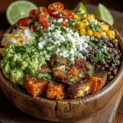 Tex-Mex cuisine, a vibrant fusion of Mexican and American culinary traditions, is celebrated for its bold flavors, fresh ingredients, and colorful presentations. Known for its unique blend of spices and hearty components, Tex-Mex offers dishes that are as satisfying as they are wholesome. One such dish, the Tex-Mex Sweet Potato & Corn Bowl, exemplifies this culinary style, combining the natural sweetness of roasted sweet potatoes with the crunch of fresh corn and a medley of spices. This dish not only tantalizes your taste buds but also delivers a powerful nutritional punch, making it a perfect choice for health-conscious eaters.