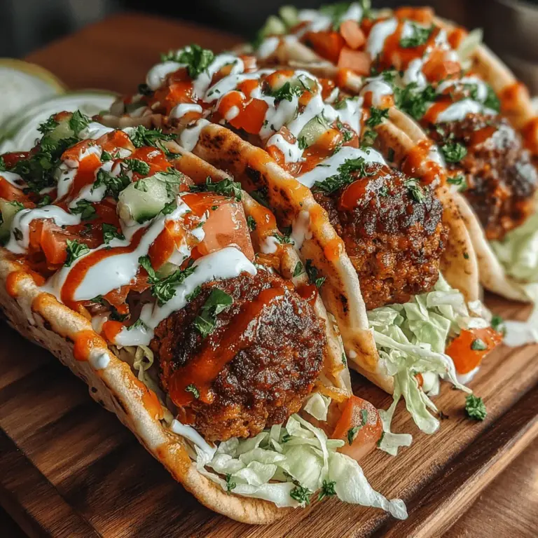 In the world of quick and satisfying meals, Spicy Sriracha Turkey Meatball Pitas stand out as a vibrant and flavorful option. This dish combines the lean protein of ground turkey with a kick of Sriracha, creating juicy meatballs that are perfect for stuffing into warm, fluffy pitas. Not only is this recipe easy to prepare, but it also offers a delightful balance of textures and flavors, making it an ideal choice for busy weeknights or casual gatherings.