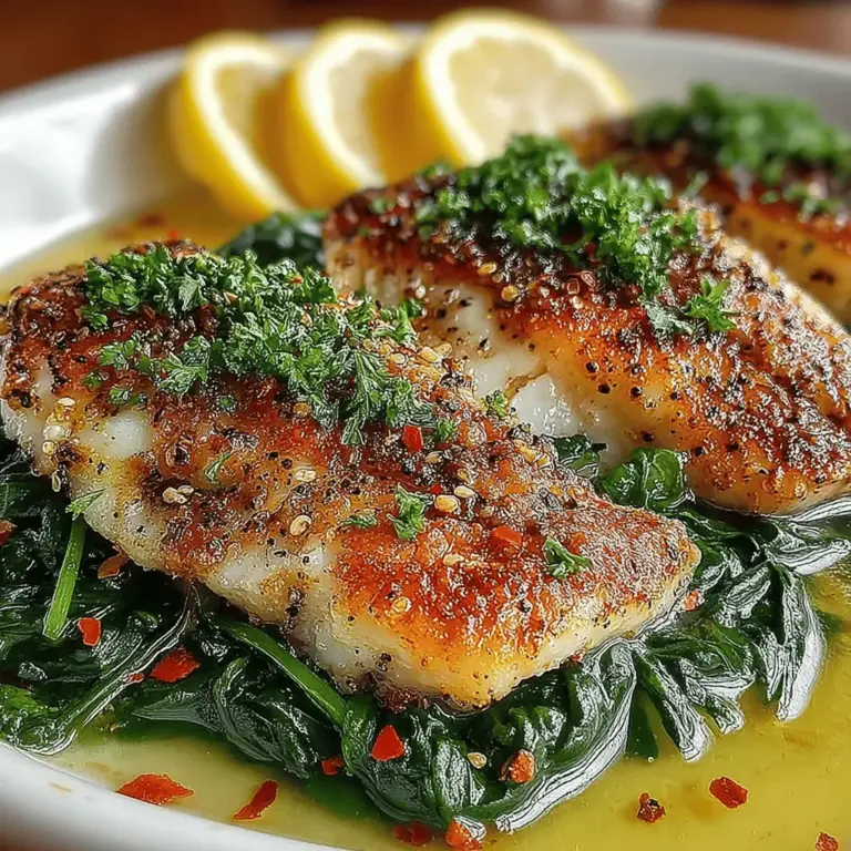 If you're on the hunt for a meal that combines vibrant flavors, nutritional benefits, and ease of preparation, look no further than Zesty Lemon Pepper Tilapia with Garlic Spinach. This dish not only tantalizes the taste buds but also presents an aesthetically pleasing plate, making it a fantastic choice for both quick weeknight dinners and impressive meals for guests. The zesty lemon and robust pepper elevate the mild flavor of tilapia, while the sautéed garlic spinach offers a nutritious side that complements the fish perfectly.