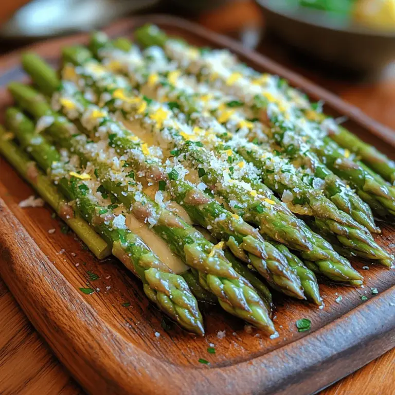 Zesty Garlic Lemon Butter Asparagus is a vibrant and flavorful dish that has been capturing the hearts of home cooks and gourmet chefs alike. This easy-to-make side dish features the crispness of fresh asparagus combined with the rich, savory notes of garlic and the bright acidity of lemon, creating a delightful balance that enhances any meal. Whether you are preparing a weeknight dinner or hosting a special gathering, this dish is sure to impress your guests and elevate your dining experience.