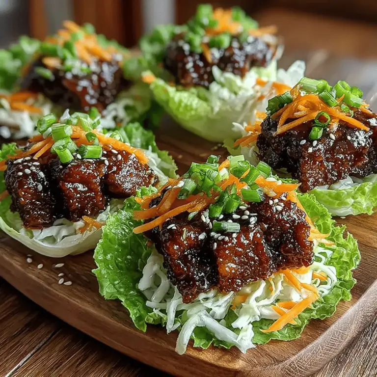 Peach-glazed beef lettuce wraps are a delightful fusion of flavors that make for an enticing appetizer or light meal. This dish combines savory ground beef with a sweet and tangy peach glaze, all wrapped in crisp lettuce leaves. The appeal of peach-glazed beef lettuce wraps lies not only in their vibrant taste but also in their versatility and health-conscious nature. They provide a satisfying way to enjoy a protein-rich meal while keeping the carb count low, making them an excellent choice for anyone looking to maintain a balanced diet.