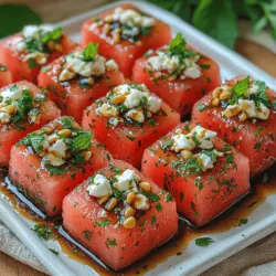 As the summer heat rises, so does the craving for light and refreshing dishes that not only tantalize the taste buds but also provide a burst of hydration. One such delightful treat is the Refreshing Watermelon Feta Bites, a recipe that perfectly balances sweet and savory flavors. This dish has gained popularity for its vibrant colors and ease of preparation, making it an ideal addition to picnics, barbecues, and summer parties.