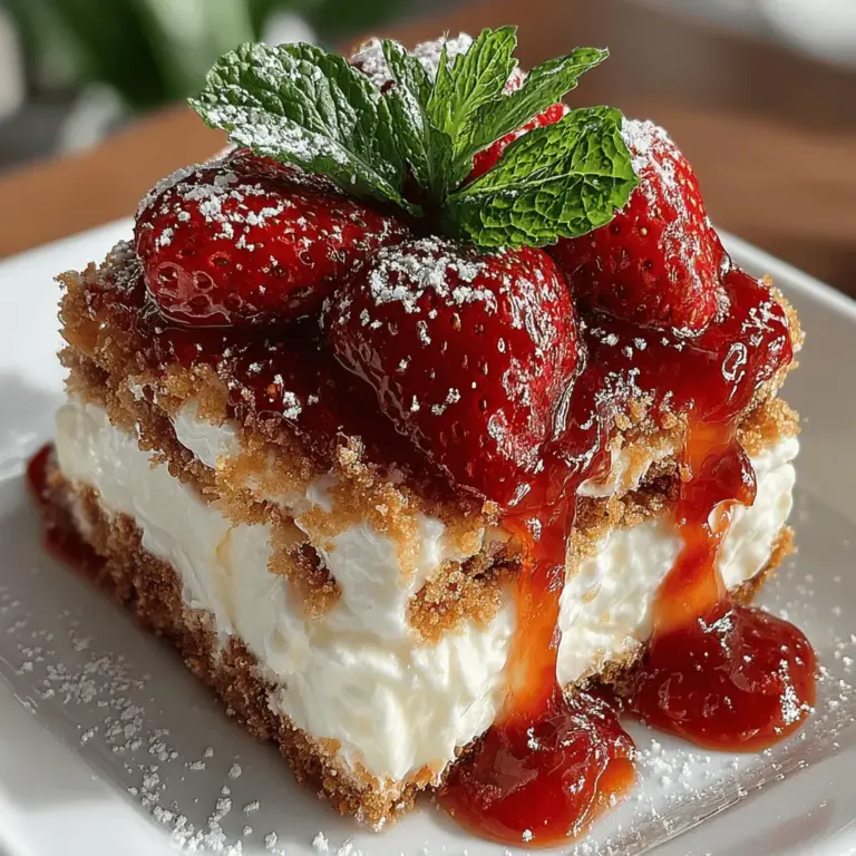 Garnishing your Strawberry Sunshine Icebox Cake can enhance its flavor, aroma, and visual appeal significantly. The right garnishes not only elevate the cake but also play a vital role in creating an inviting presentation. Fresh mint leaves, a dusting of powdered sugar, or additional strawberry slices can brighten up the dish and add layers of flavor that complement the sweet, creamy layers of the cake. Garnishes also provide an opportunity to customize each serving, making this dessert more personal and visually stunning.