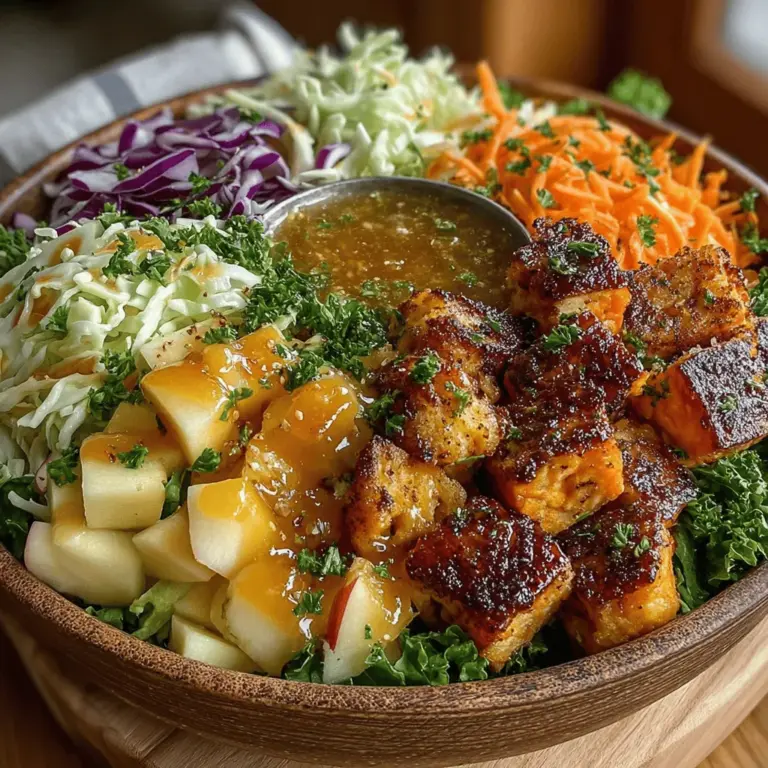 If you're in search of a vibrant, nutritious dish that marries sweetness, crunch, and tang, look no further than Roasted Sweet Potato and Apple Slaw Bowls. This recipe is not just a treat for the taste buds; it’s a celebration of textures and flavors that can brighten up any meal. Imagine the creamy sweetness of caramelized sweet potatoes paired with the crunch of fresh slaw and a zesty dressing that brings it all together—this dish is a delightful medley that satisfies both the palate and the body.