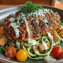 In the world of salads, few dishes are as beloved as the Caesar salad. Its creamy dressing, crunchy romaine, and savory Parmesan make it a perennial favorite. However, as health-conscious eating takes center stage, many are seeking ways to enjoy classic flavors while embracing a more nutritious lifestyle. Enter the Zesty Zucchini Noodle Chicken Caesar Salad—a vibrant, lighter interpretation that combines the beloved elements of the traditional Caesar with the fresh crunch of zucchini noodles. This dish not only satisfies your cravings but also provides a wealth of health benefits, making it the perfect choice for a lunch or light dinner.