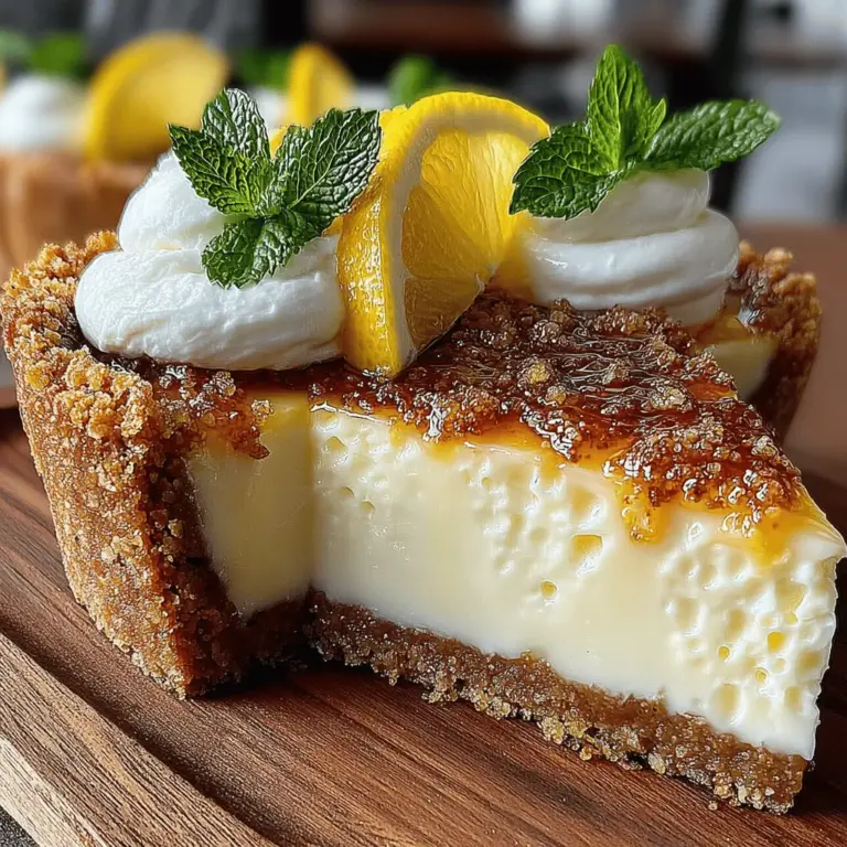 When the sun shines brightly and the temperature rises, there's nothing quite like a refreshing dessert to cool you down. Enter the Zesty No-Bake Lemon Bliss Pie—a delightful treat that is not only simple to prepare but also bursting with vibrant flavors. This pie encapsulates the essence of summer with its tangy lemon profile perfectly balanced by the sweetness of whipped cream. It’s an ideal dessert for family gatherings, picnics, or simply a sweet indulgence on a warm afternoon. The best part? You can whip it up without ever turning on the oven.