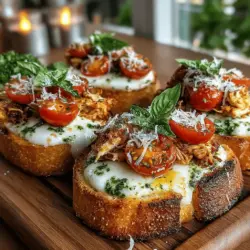 In a world where time is often of the essence, finding a recipe that combines convenience with flavor can feel like a culinary triumph. Enter Pesto Chicken and Tomato Toast Melts—an irresistible dish that marries the heartiness of chicken with the freshness of tomatoes and the aromatic kick of basil pesto. This delightful creation not only satisfies hunger but also elevates your meal with vibrant colors and bold flavors, making it a perfect option for lunch or a light dinner.