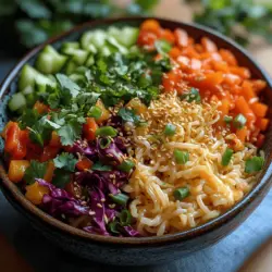If you’re on the lookout for a dish that combines vibrant flavors, colorful ingredients, and a satisfying crunch, look no further than Crunchy Sesame Noodle Slaw. This delightful dish is not only visually appealing but also brims with nutritious components that make it a smart addition to any meal. With its base of rice noodles, fresh vegetables, and a zesty sesame dressing, this slaw can serve as a refreshing side or a fulfilling main dish. Whether you’re preparing for a summer barbecue, a potluck, or simply looking to spice up your weeknight dinner, Crunchy Sesame Noodle Slaw offers versatility that caters to various culinary preferences.