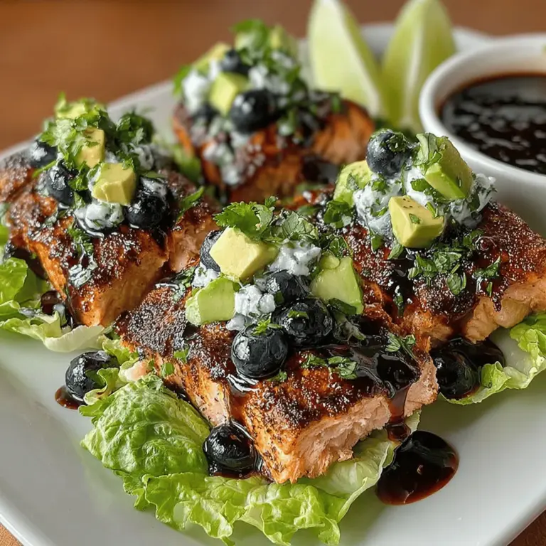 In recent years, the trend towards healthy eating has gained significant momentum, with more people seeking out low-carb meals that are not only nutritious but also flavorful. Among the myriad of options available, Salmon Lettuce Wraps with Blueberry Glaze stand out as a delightful and health-conscious choice. This recipe combines the rich, savory flavor of salmon with the sweet and tangy notes of a blueberry glaze, creating a dish that is as pleasing to the palate as it is to the eye.