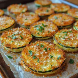 Crispy Cheesy Zucchini Rounds are a delightful and healthy option for those seeking a snack or side dish that doesn’t compromise on flavor. This dish features perfectly sliced zucchini that is breaded, baked to a golden crisp, and topped with melted cheese, making it a satisfying treat for both adults and children alike. With their crunchy exterior and cheesy goodness, these rounds offer a wonderful way to enjoy one of summer's most versatile vegetables while also elevating your meal experience.