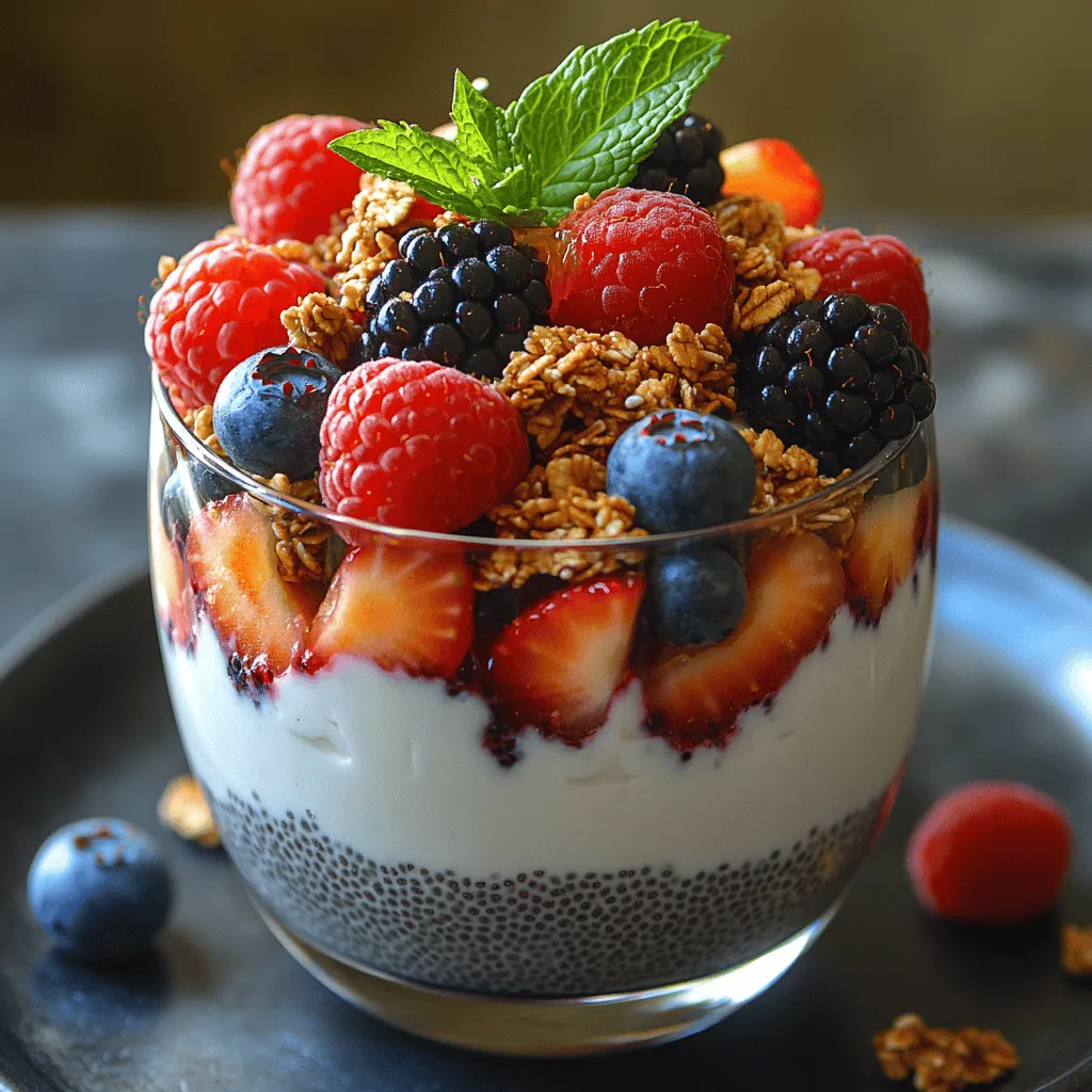 In the quest for healthy yet satisfying snacks and breakfasts, Berry Bliss Chia Yogurt Cups emerge as a delightful option that ticks all the right boxes. This vibrant recipe combines the creaminess of Greek yogurt with the nutritional power of chia seeds and a burst of freshness from mixed berries. Not only is this treat visually appealing, but it also provides a perfect balance of flavor, texture, and health benefits. Whether you're looking for a quick breakfast idea or a nutritious snack, these yogurt cups are a versatile and enjoyable choice that can fit seamlessly into any diet or lifestyle.
