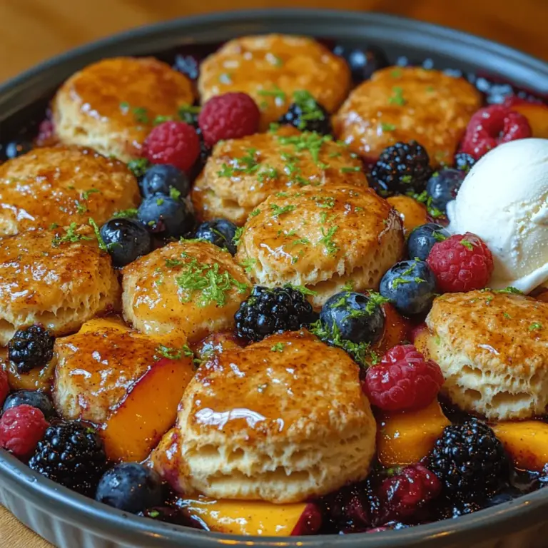 Discover a delightful twist on a classic dessert with our Zesty Spicy Berry-Peach Cobbler featuring the invigorating flavors of fresh berries, juicy peaches, and a surprising kick of cayenne pepper. This recipe is perfect for summer gatherings, family dinners, or simply satisfying your sweet tooth. With its vibrant colors and a unique flavor profile, this cobbler promises to be a standout dish at any gathering. In this article, we will explore the vibrant ingredients, detailed preparation steps, and the distinct combination of flavors that makes this cobbler an unforgettable treat.