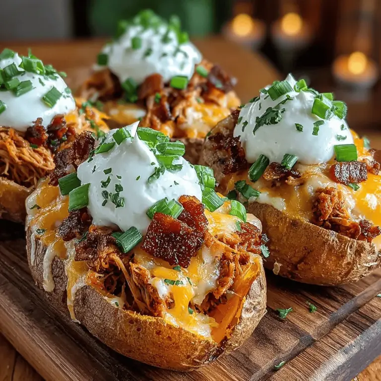 Loaded BBQ Chicken Sweet Potato Skins are a culinary delight that seamlessly blends hearty flavors with nutritious ingredients. This dish is a perfect example of how comfort food can be both satisfying and healthy. The combination of tender, shredded chicken, zesty BBQ sauce, and the naturally sweet and creamy texture of sweet potatoes creates a mouthwatering experience that is hard to resist. Whether you are hosting a game day gathering, celebrating a special occasion, or simply looking for a cozy dinner option, these sweet potato skins will undoubtedly please a crowd.