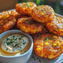 Golden sweet corn fritters are a delightful dish that captivates the senses with their vibrant color, crunchy exterior, and soft, flavorful center. These fritters are not just a dish; they are a versatile snack or appetizer that can elevate any gathering, be it a casual family dinner or a festive party. With their sweet and savory taste, corn fritters appeal to both adults and children alike, making them an ideal choice for any occasion.