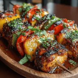 Sweet & Savory Grilled Chicken and Peach Skewers