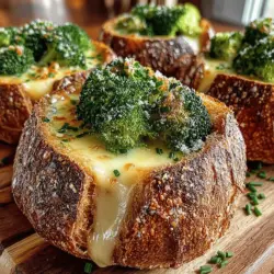 When it comes to comfort food, few dishes can compete with the warm, inviting allure of Cheesy Broccoli Bliss in Bread Bowls. This delightful recipe combines the rich, creamy texture of broccoli soup with the satisfaction of a freshly baked bread bowl, creating a meal that is not only delicious but also visually appealing. The concept of serving soup in edible dishes is not just practical; it adds an element of fun to any dining experience. Each bite is an explosion of flavors, with the subtle earthiness of broccoli, the sharpness of cheese, and the satisfying crunch of crusty bread.