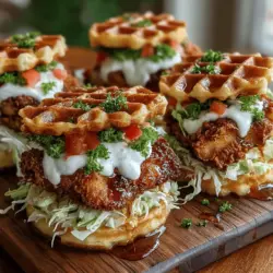 Mini Waffle Chicken Ranch Sliders Recipe