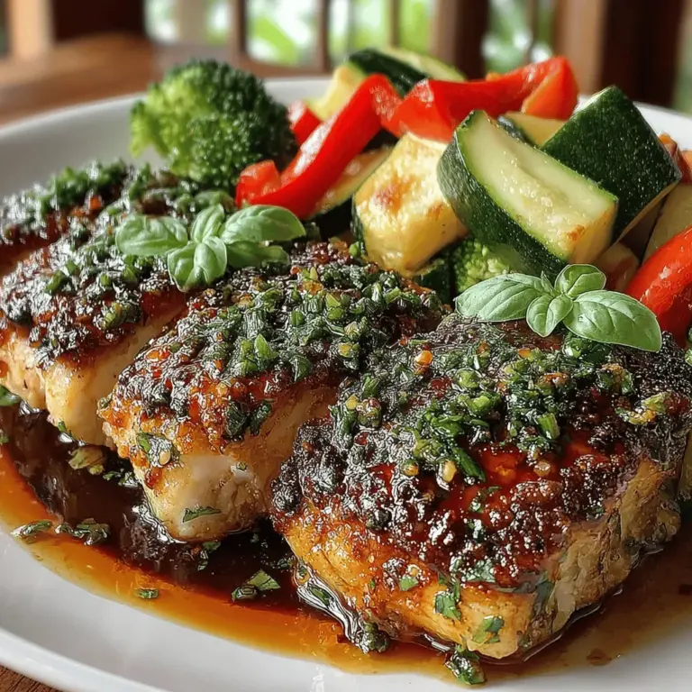 Balsamic Glazed Chicken & Veggies is a culinary masterpiece that marries succulent chicken with vibrant vegetables, all enveloped in a rich, tangy glaze. This dish has gained popularity in home kitchens due to its ease of preparation, delightful balance of flavors, and health-conscious ingredients. The sweetness of balsamic vinegar and honey complements the savory notes of chicken, while fresh vegetables add a satisfying crunch and a burst of color to the plate. Whether you're planning a cozy family dinner, a quick weeknight meal, or an elegant gathering with friends, this recipe is sure to impress and satisfy.