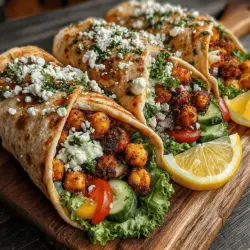 Garlic Herb Roasted Chickpea Wraps