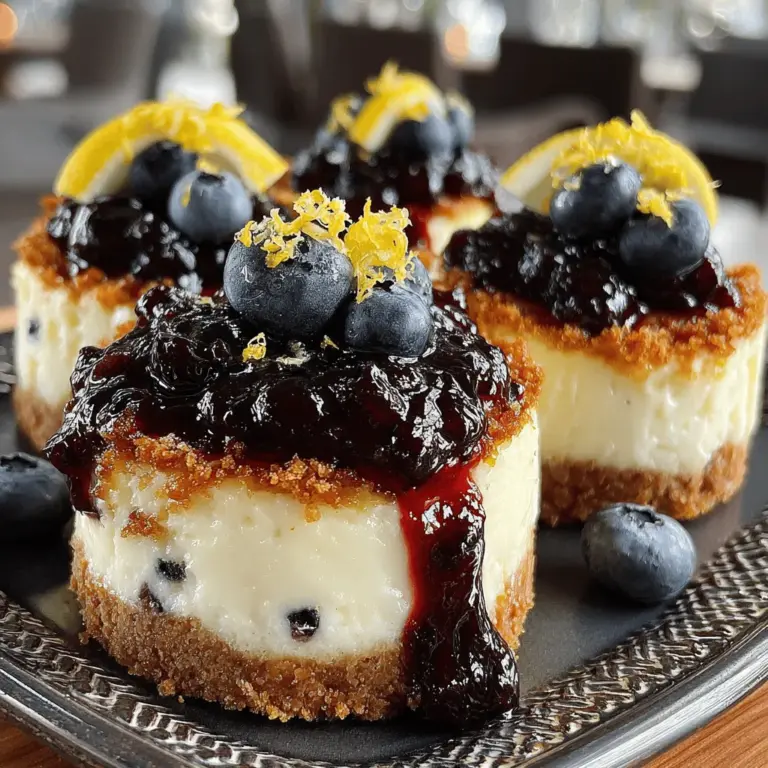 Cheesecake is one of the most beloved desserts around the world, celebrated for its rich, creamy texture and versatile flavor profiles. Among the many variations, Mini Blueberry Lemon Baked Cheesecakes stand out, thanks to their delightful combination of tart lemon zest and sweet blueberries. These mini treats are not only delicious but also visually appealing, making them an ideal dessert for gatherings, celebrations, or an indulgent night in. Their bite-sized nature allows you to enjoy the luxurious taste of cheesecake without the guilt of a large slice.